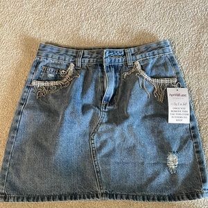 Cloud ten size small bling jean skirt never worn tags still attached